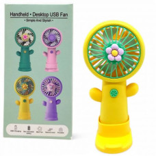 Вентилятор (вбудований акумулятор, USB кабель), СИНЯ серединка