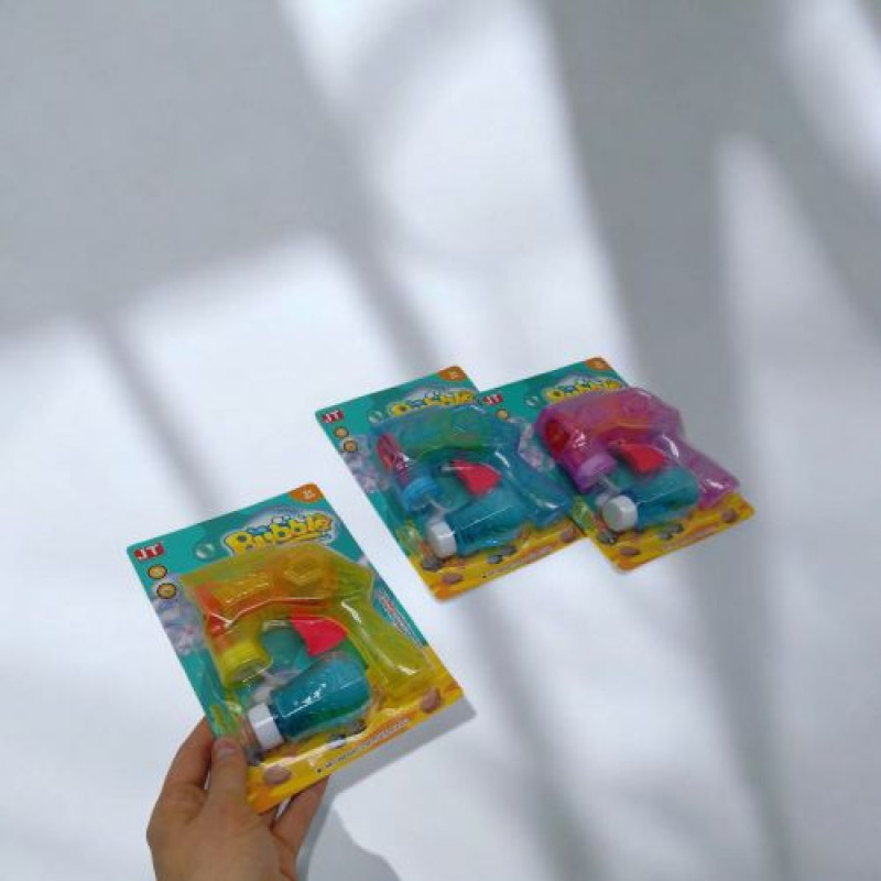 Пістолет для пускання мильних бульбашок, з підсвічуванням (рожевий)