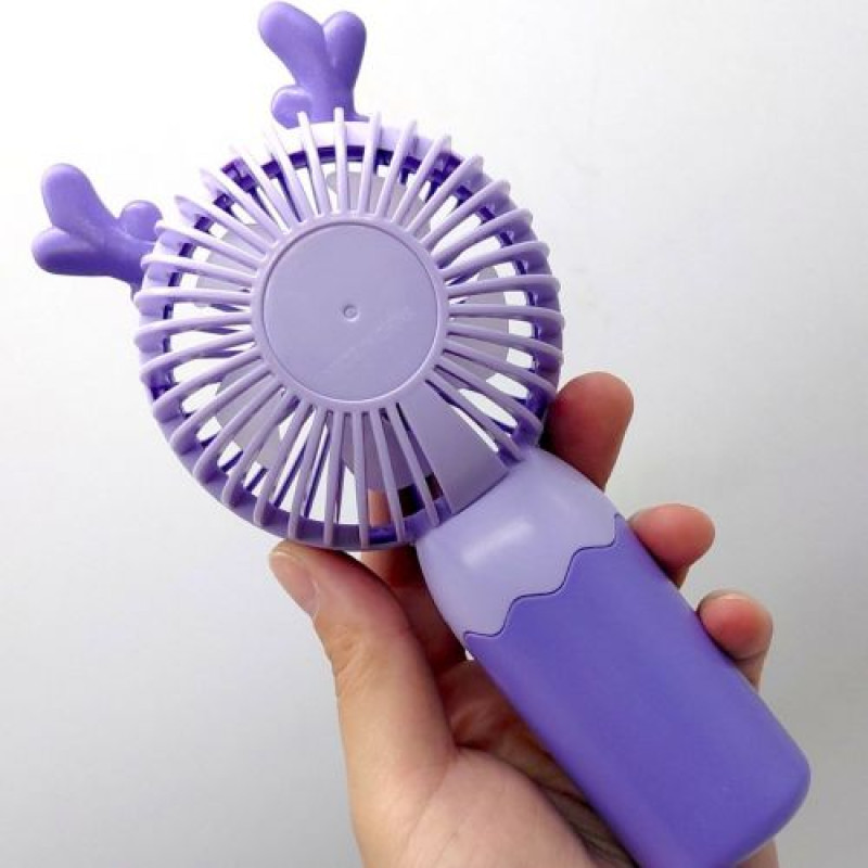Вентилятор вбудований акумулятор, USB кабель (РОЖЕВИЙ)