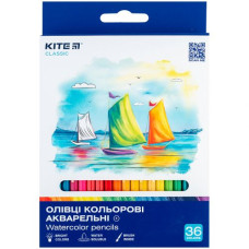 Олівці кольорові акварельні, 36 шт. Kite Classic