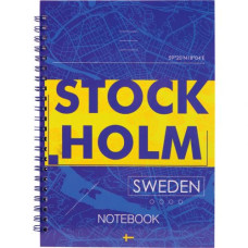 Блокнот на спіралі тверда обкл., А5, 96арк. Stockholm