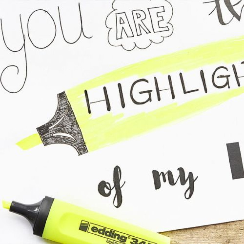 Маркер Highlighter e-345 2-5 мм клиноподіб жовтий