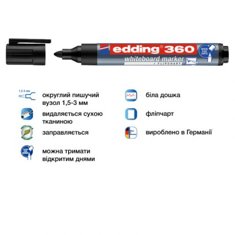 Маркер Board e-360 1,5-3 мм круглий чорний