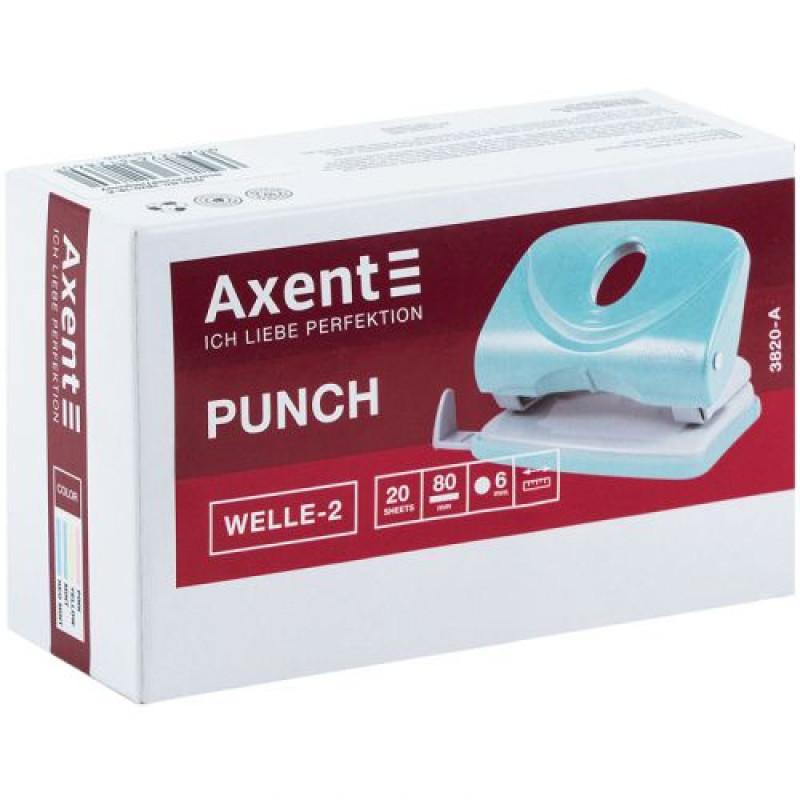 Діркопробивач Welle-2 з пласт.верх,20 арк,Pastelini, рожевий