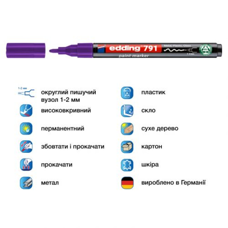 Маркер Paint e-791 1-2 мм круглий фіолетовий