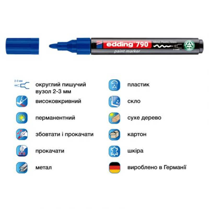Маркер Paint e-790 2-3 мм круглий синій