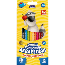 Олівці акварельні шестигранні 12 кольорів