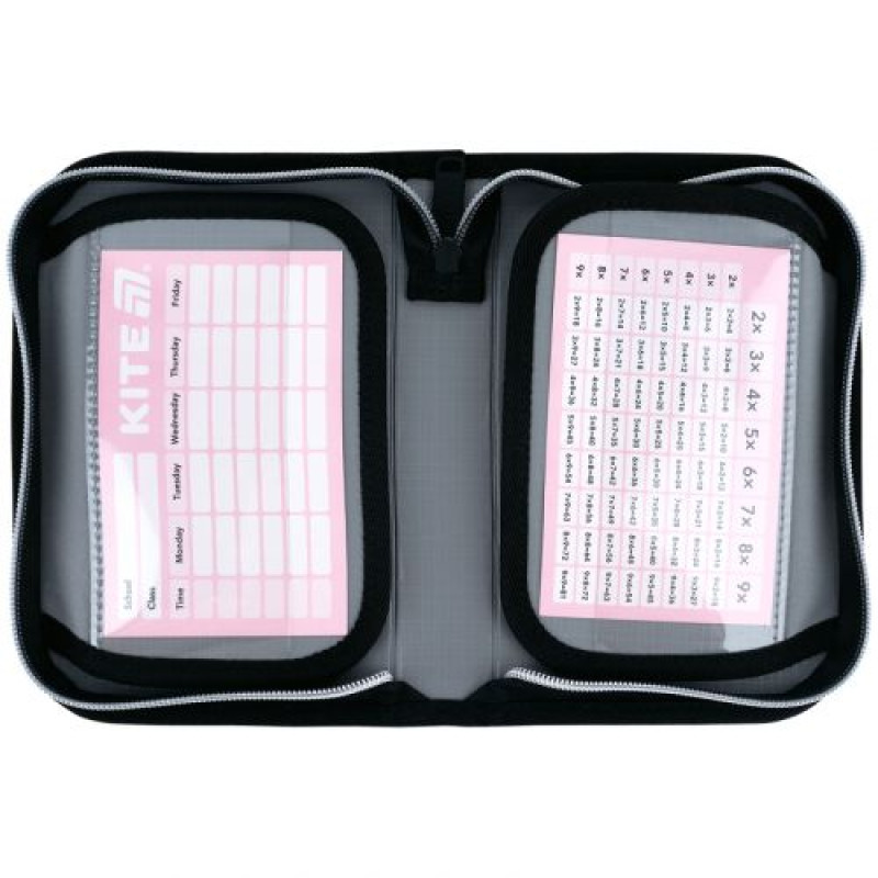 Пенал Kite 1 від., 2 відв., без наповнення 622 Black&Silver