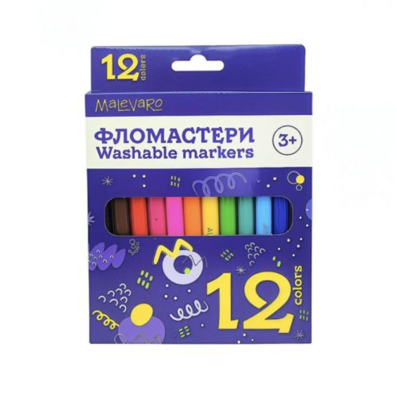 Набір фломастерів 12 кольорів, в коробці