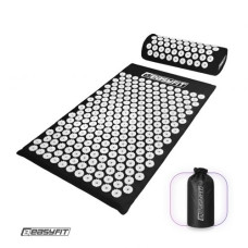 Масажний килимок EasyFit з подушкою (аплікатор Кузнєцова) + чохол Чорний з білим