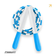 Бісерна скакалка EasyFit FreeRope для трюків 2,7 м (біло-блакитна)