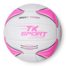 Мʼяч волейбольний TK Sport, мʼякий PVC, 280 грам, гумовий балон (РОЖЕВИЙ)