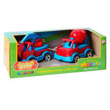 Mini Matiki коробка 2 (бетонозмішувач, екскаватор) Набір дитячий, BAMSIC (ЧЕРВОНО-СИНІЙ)