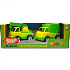 Mini Matiki коробка 2 (кран, мусоровоз), Набор детский BAMSIC (Желто-зеленый)