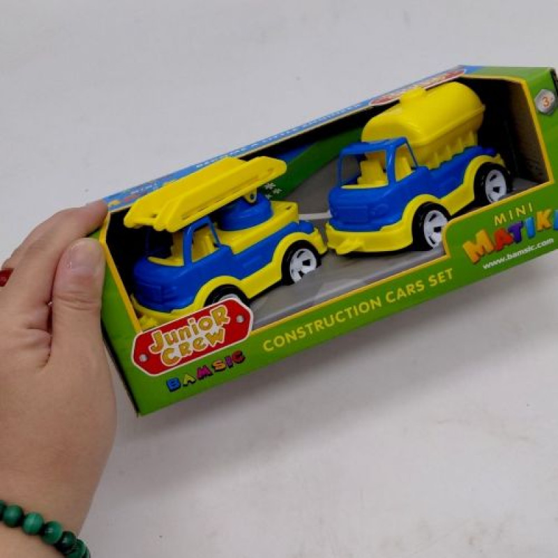 Mini Matiki коробка 2 (пожежна, водовіз), Набір дитячий BAMSIC (ЧЕРВОНО-ЗЕЛЕНИЙ)