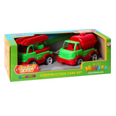 Mini Matiki коробка 2 (пожежна, водовіз), Набір дитячий BAMSIC (ЧЕРВОНО-ЗЕЛЕНИЙ)