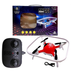Квадрокоптер, знімний акумулятор 3.7V, пульт 2.4 GHz, USB-кабель, headless mode, кольорове підсвічування, (ЧЕРВОНИЙ)