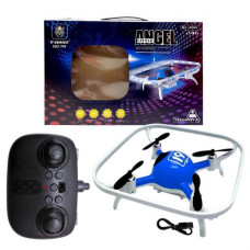 Квадрокоптер, знімний акумулятор 3.7V, пульт 2.4 GHz, USB-кабель, headless mode, кольорове підсвічування, (СИНІЙ)