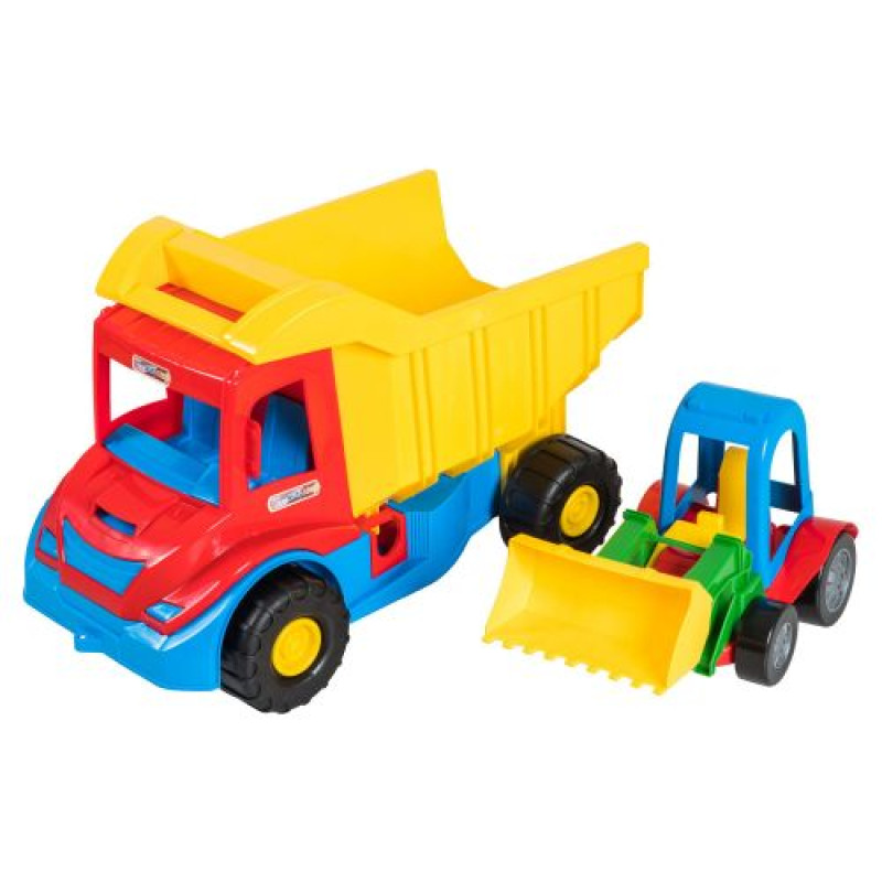 Multi truck вантажівка з трактором синій