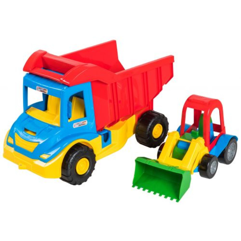 Multi truck вантажівка з трактором синій