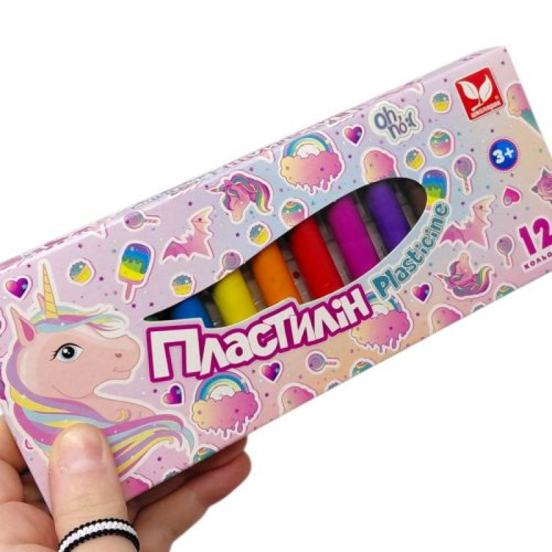 Пластилін круглий восковий Unicorn 12 кольорів