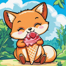 Картина за номерами - Літо. Лисичка з морозивом ©art_selena_ua