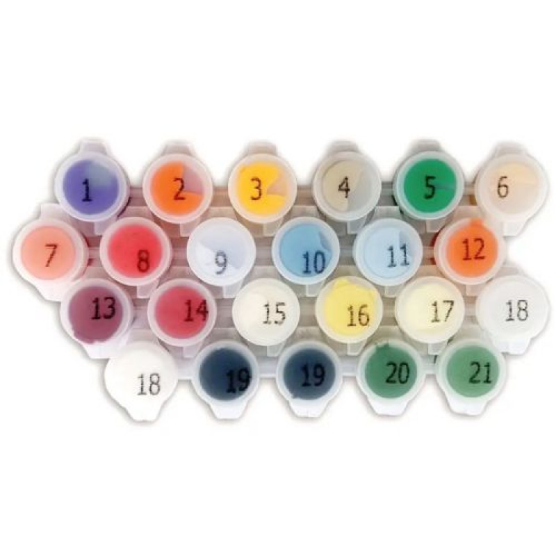 Картина по номерам з гірляндою та фарбами металік 
