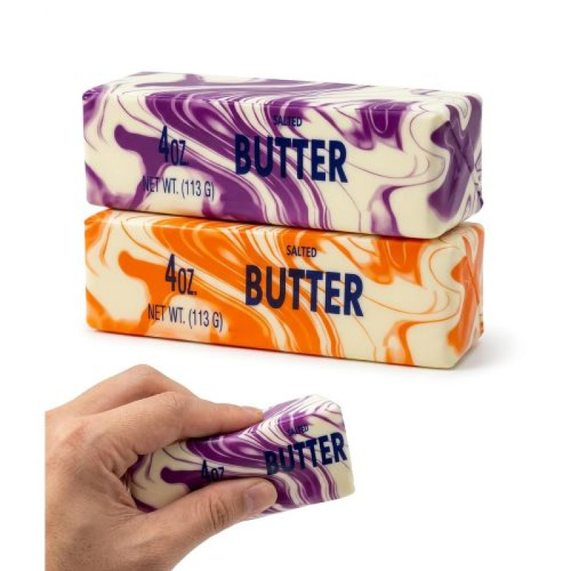 Сквіш-антистресс Масло (butter squishy) мармур 14 см (мікс кольорів)