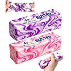 Сквіш-антистресс Масло (butter squishy) мармур 14 см (мікс кольорів)