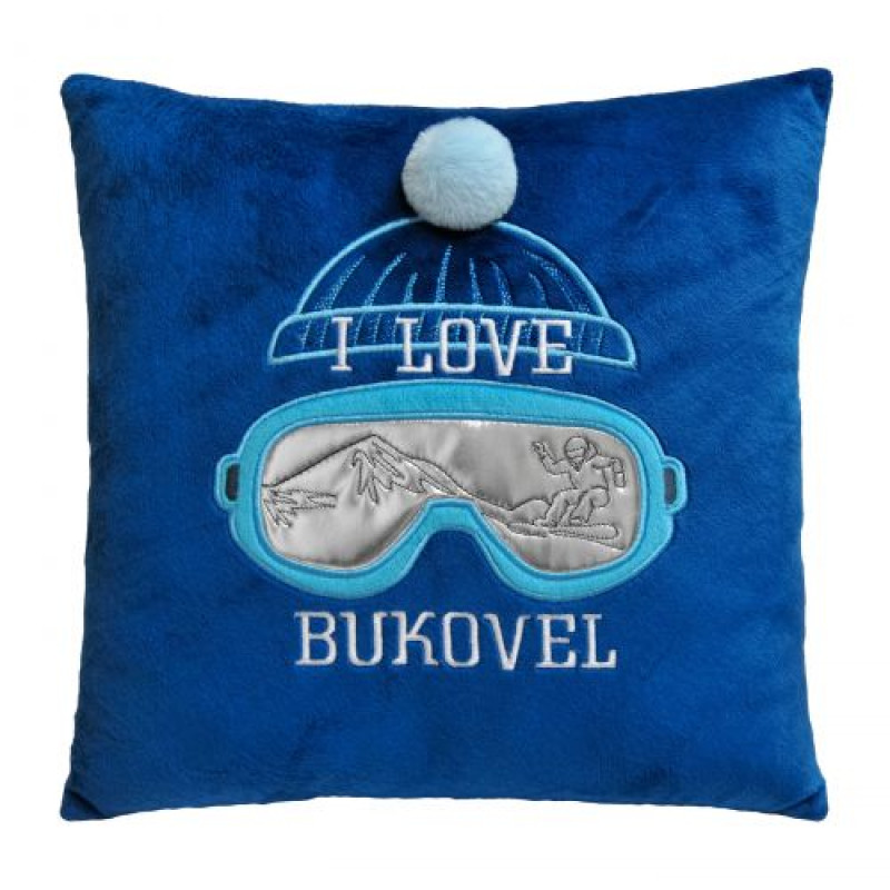 Стильна подушка-сувенір I love Bukovel