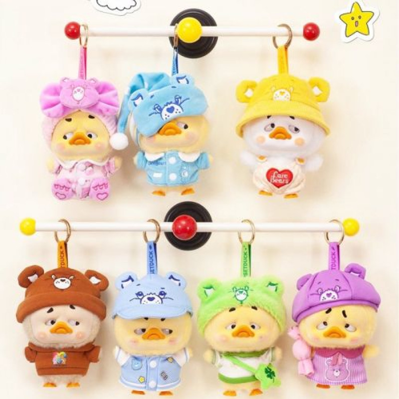 Колекційна мʼяка іграшка з кільцем POP TOP 1983toys серії Upset Duck x Care Bears - Будь веселкою