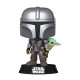 Ігрова фігурка Funko POP! серії Мандалорець - Мандалорець з Ґроґу на спині