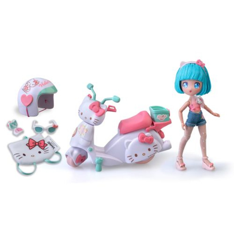 Ігровий набір 4SF Manga Dolls серії Hello Kitty – Красуня Пінк на скутері