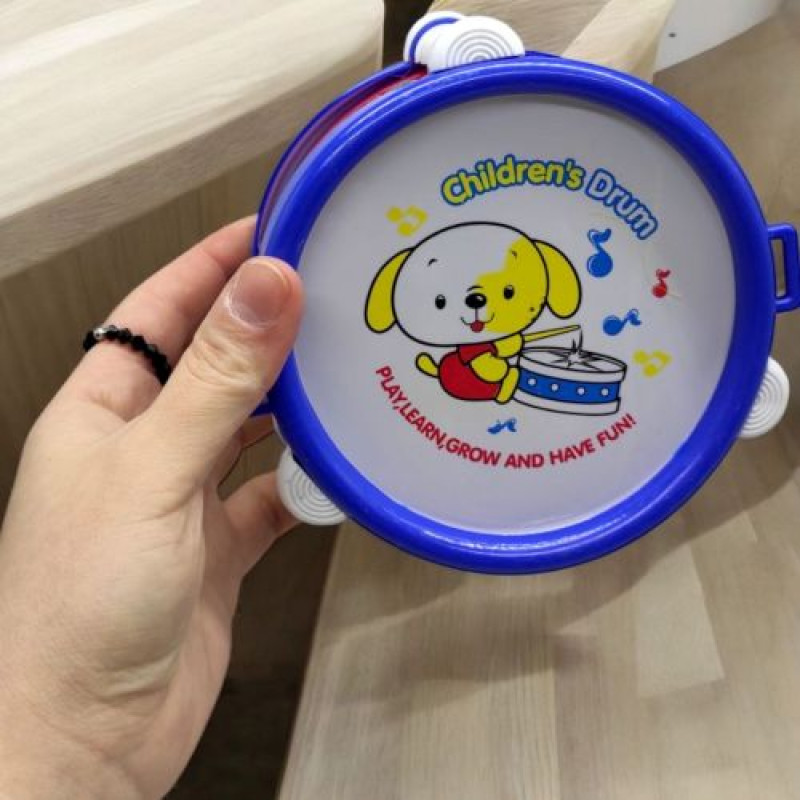 Барабан іграшковий, дитячий, 13 см (синій)