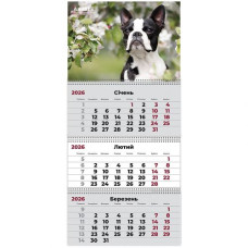 Календар настінний квартальний 2026 р.,3 пр. Dogs 2