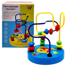 Пальчиковий лабіринт WToys, деревʼяний, в коробці (БЛАКИТНИЙ)