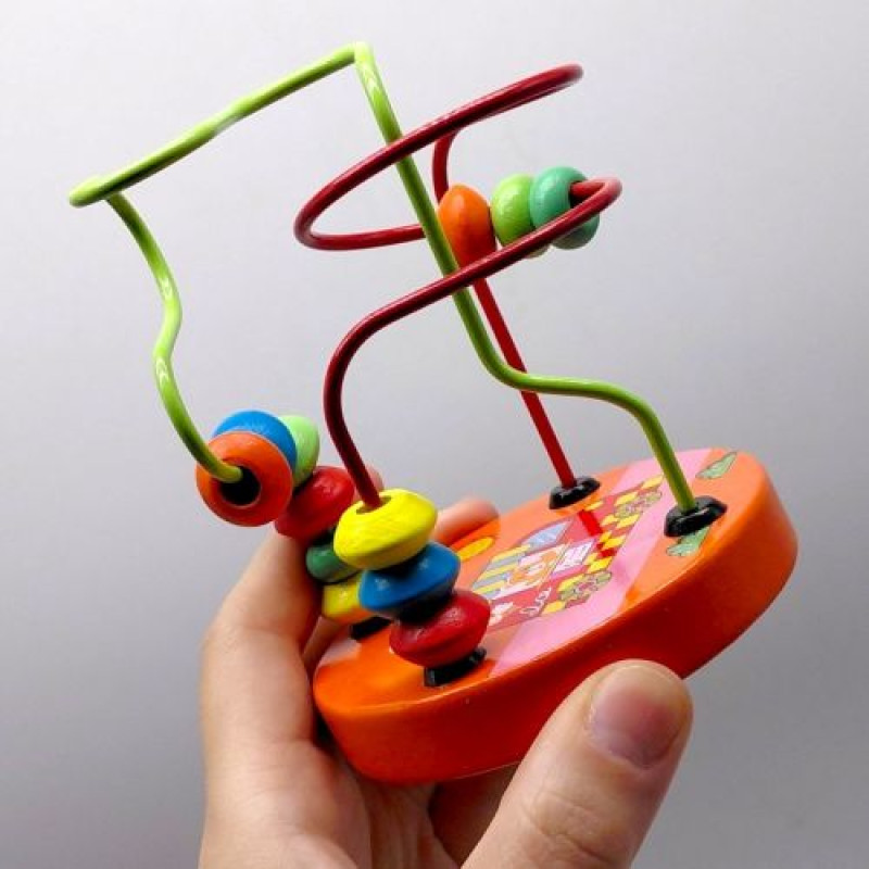 Пальчиковий лабіринт WToys, деревʼяний, в коробці (ПОМАРАНЧЕВИЙ)