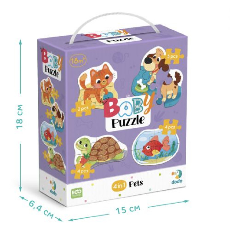 Пазл 4 в 1 «Baby puzzle. Домашні тварини»