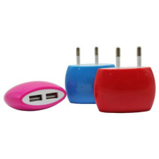 Мережевий зарядний пристрій 2хUSB, мікс