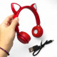 Навушники бездротові, підсвічування, Bluetooth, (ЧЕРВОНІ)