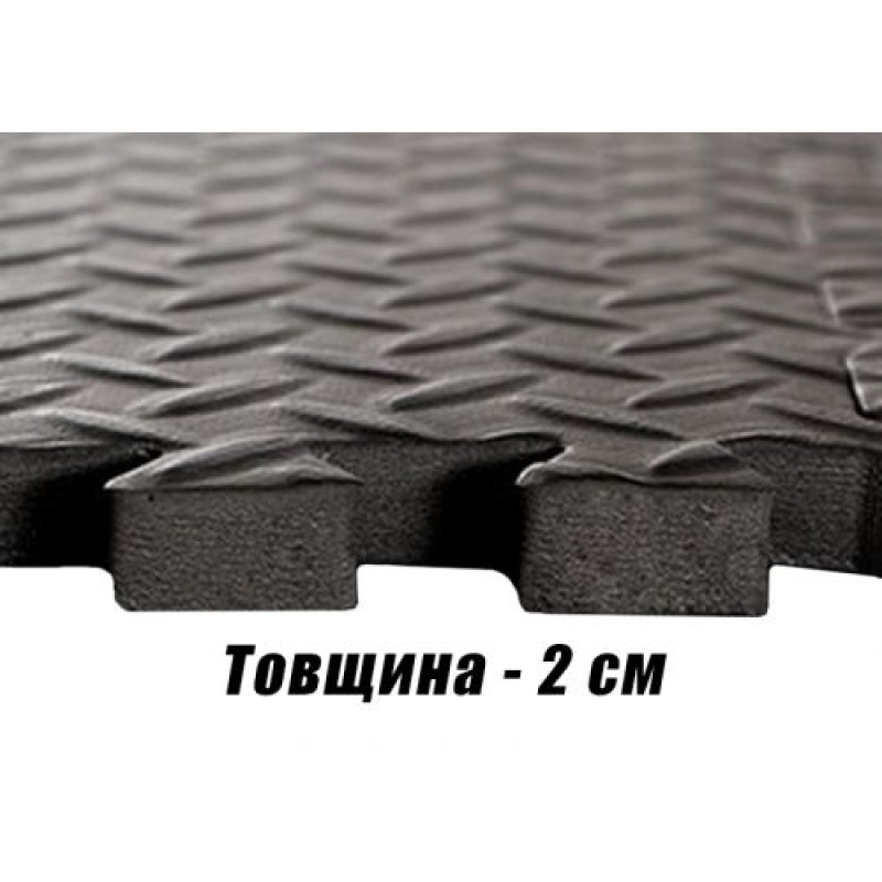 Татами мат EasyFit SwallowTail-2 4 шт (60х60х2 см) пазл ласточкин хвост с бортиком