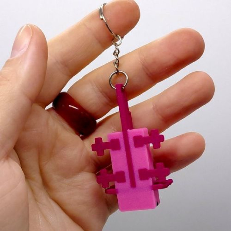 3D Брелоки MINECRAFT / МАЙНКРАФТ AXOLOTL/ АКСОЛОТЛЬ KEYCHAIN, 3D друк