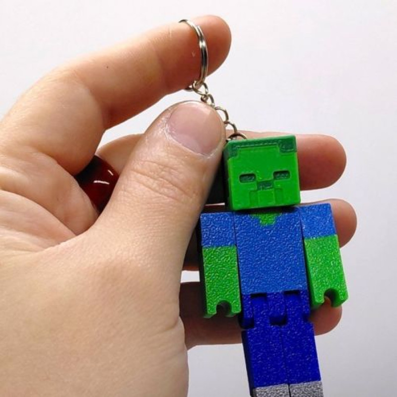3D Брелоки MINECRAFT / МАЙНКРАФТ ZOMBIE / ЗОМБІ KEYCHAIN, 3D друк