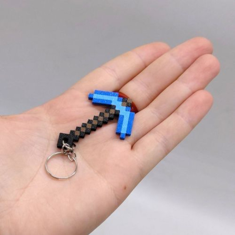 3D Брелоки MINECRAFT / МАЙНКРАФТ PICKAXE TOOL / КАЙЛО KEYCHAIN, ЗАЛІЗНИЙ, 3D друк