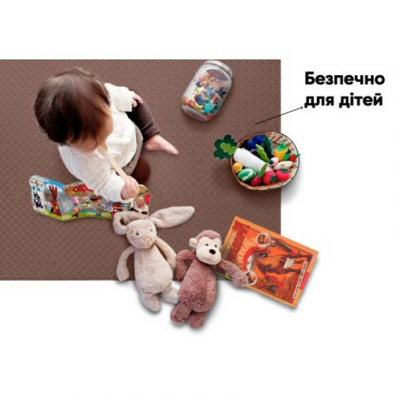 Татамі мат EasyFit 8 шт (30х30х1 см) хвіст ластівки (коричневий)