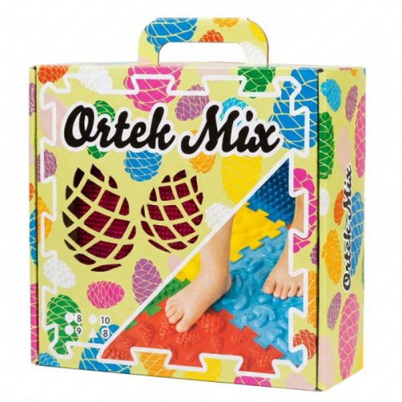 Килимок масажний для реабілітації “Ortek Mix” 10 елементів Жорсткий