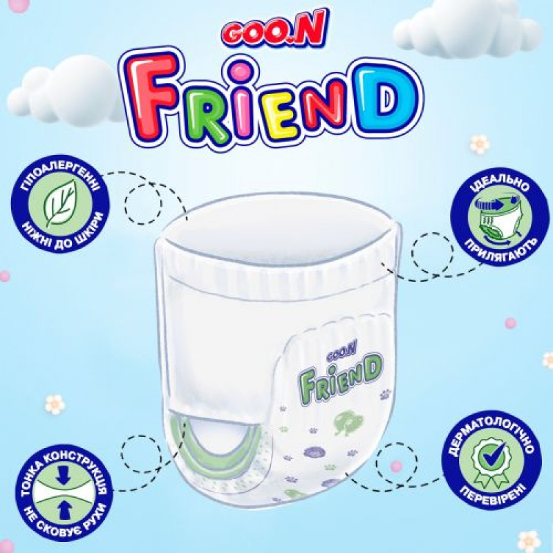 Трусики-підгузки Goo.N Friend для дітей 9-14 кг (розмір 4(L), 30 шт)