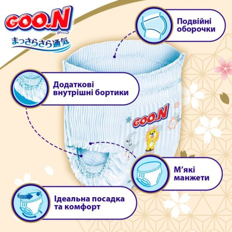 Трусики-підгузки Goo.N Premium Soft (розмір 7(3XL), 18-30 кг, 22 шт)