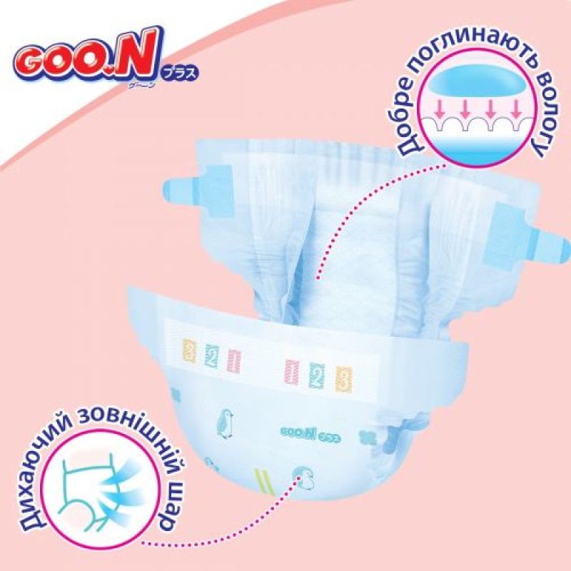 Підгузки Goo.N Plus для дітей (розмір 4(L), 9-14 кг, 96 шт)