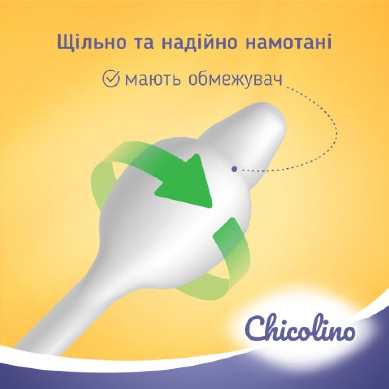 Дитячі ватні палички Chicolino, 60 шт